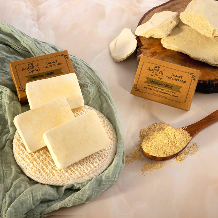 Ancient Living Multani Mitti Luxury Handmade Soap | with Organic Certified Ingredients | Chemical-Free Soap for Tan Removal