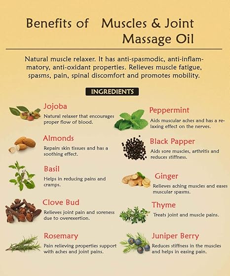 benefits of muscles and joint massage oil