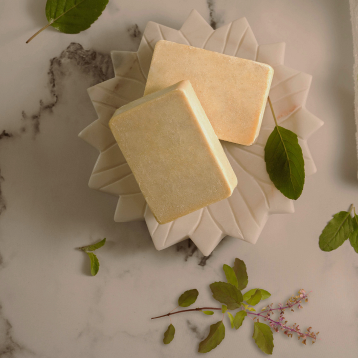 Ancient Living Tulasi Natural Handmade Soap | with Organic Certified Ingredients | Chemical-Free Ayurvedic Soap for Glowing Skin