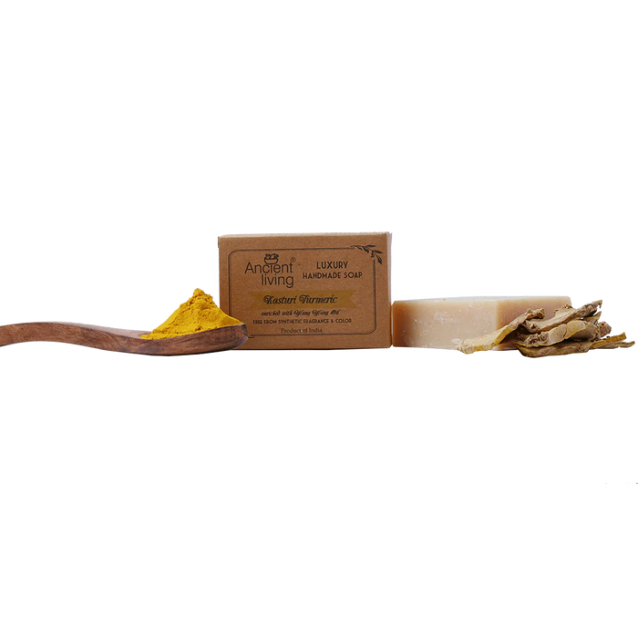 Ancient Living Kasturi Turmeric Handmade Soap with Organic Certified Ingredients | Chemical-Free