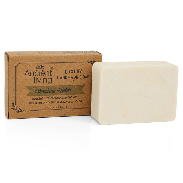 Ancient Living Multani Mitti Luxury Handmade Soap | with Organic Certified Ingredients  | Chemical-Free Soap for Tan Removal