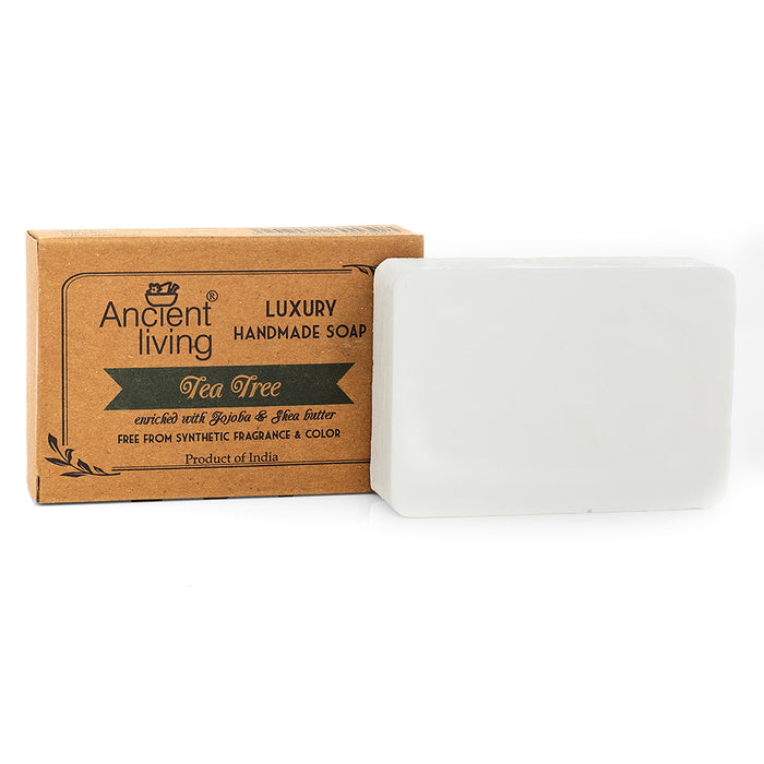 Ancient Living Tea tree Luxury Handmade Soap | with Organic Certified Ingredients | Natural Soap for Acne-Prone Skin | Ayurvedic Soap