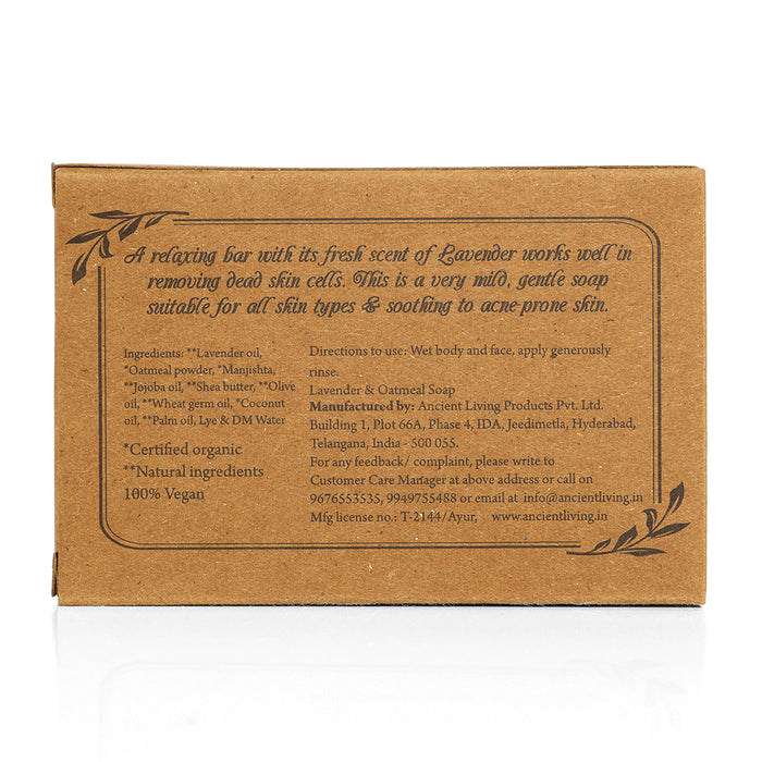 Ancient Living Lavender & Oatmeal Luxury Handmade Soap(Set of 4) -100 gm Organic Anti-Ageing Hydrating and Moisturizing Bathing Bar Best for Skin Inflammation