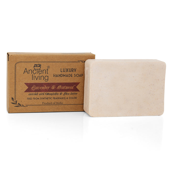 Ancient Living Lavender & Oatmeal Luxury Handmade Soap(Set of 4) -100 gm Organic Anti-Ageing Hydrating and Moisturizing Bathing Bar Best for Skin Inflammation