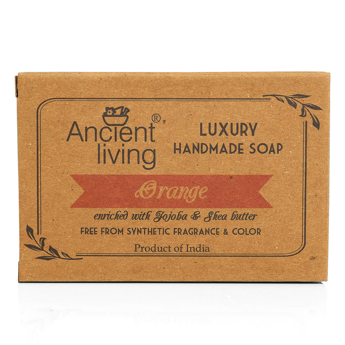 Ancient Living Orange Luxury Handmade Soap | with Organic Certified Ingredients | Vitamin C Chemical-Free Soap for Glowing Skin