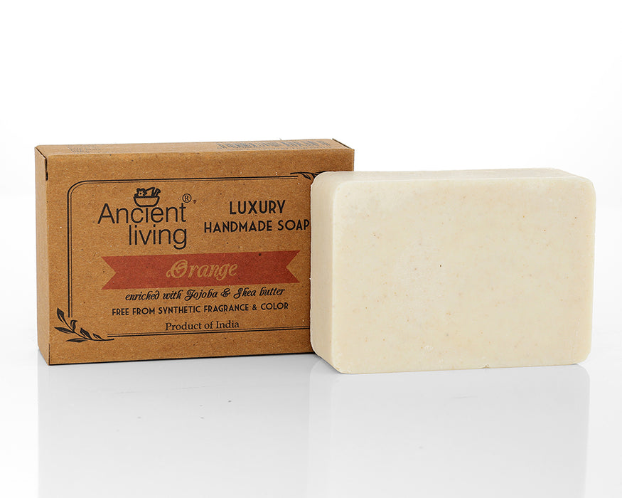 Ancient Living Orange Luxury Handmade Soap | with Organic Certified Ingredients | Vitamin C Chemical-Free Soap for Glowing Skin