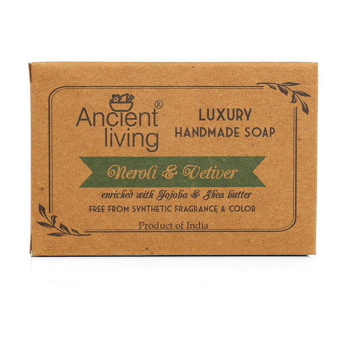 Ancient Living Neroli & Vetiver Luxury Handmade Soap | with Organic Certified Ingredients | Moisturizing Soap | Chemical-Free Natural Soap