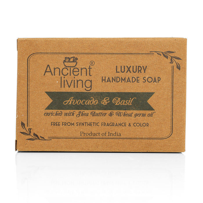 Ancient Living Avocado & Basil Luxury Handmade Soap |  Chemical-Free Soap for Moisturizing Skin | Natural Nourishing Soap