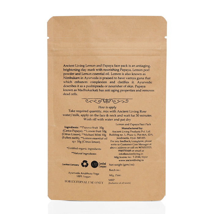 Ancient Living Lemon & Papaya Face Pack - 40 gm