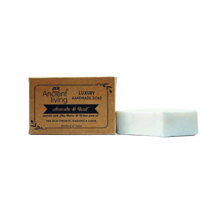 Ancient Living Avocado & Basil Luxury Handmade Soap |  Chemical-Free Soap for Moisturizing Skin | Natural Nourishing Soap