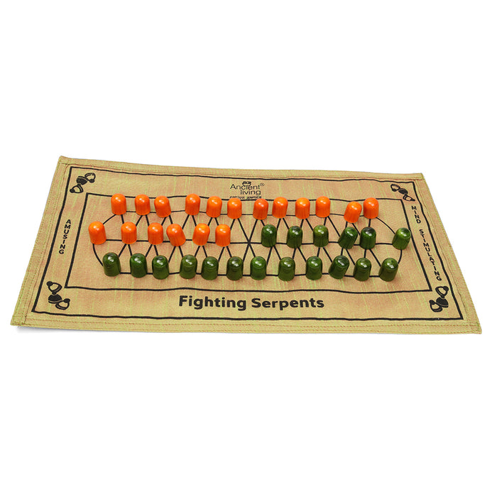 Ancient Living Fighting Serpents Strategy & Competitive Board Game - Crafted in Raw Silk