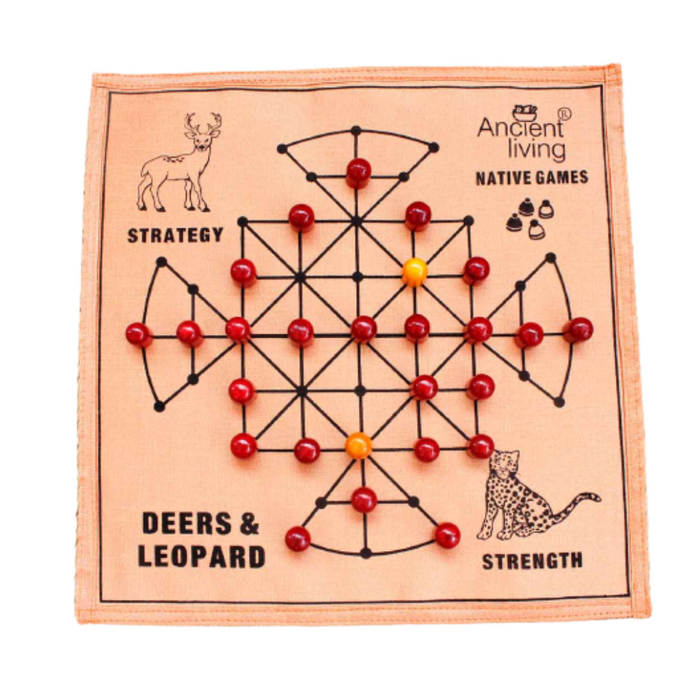 Ancient Living Deer's & Leopard's Raw Silk Board Game