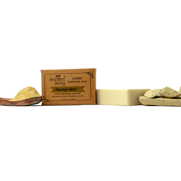 Ancient Living Multani Mitti Luxury Handmade Soap | with Organic Certified Ingredients  | Chemical-Free Soap for Tan Removal