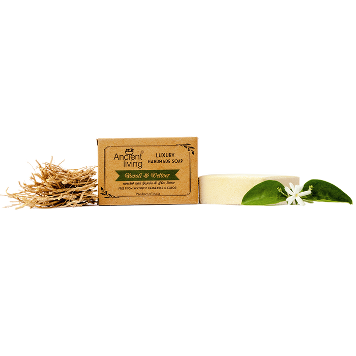 Ancient Living Neroli & Vetiver Luxury Handmade Soap | with Organic Certified Ingredients | Moisturizing Soap | Chemical-Free Natural Soap