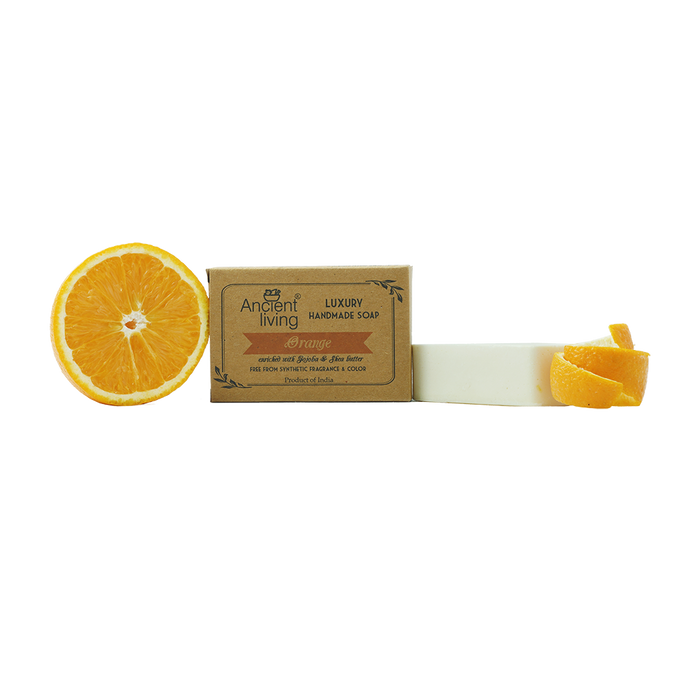 Ancient Living Orange Luxury Handmade Soap | with Organic Certified Ingredients | Vitamin C Chemical-Free Soap for Glowing Skin