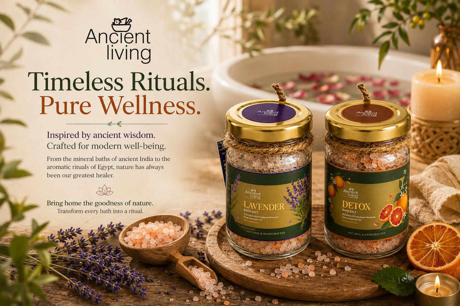 Natural Bath Salts for Relaxation & Detox | Lavender & Detox Bath Salts | Ancient Living