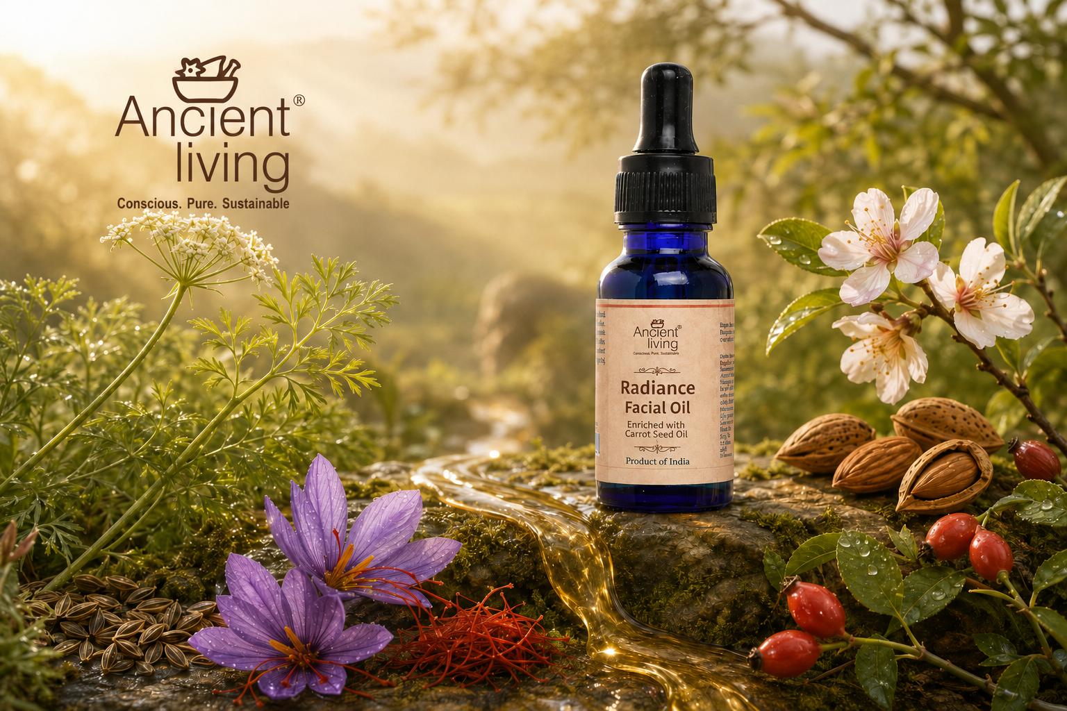 Ancient Living Radiance Facial Oil: Natural Nourishment for a Healthy-Looking Glow