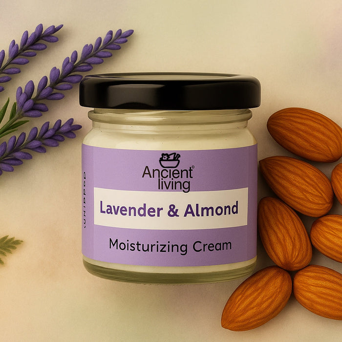 God of Ayurveda whispers through every ritual of care, and in this sacred flow, Ancient Living brings you the Lavender & Almond Moisturising Cream — a blend where tradition meets  modern nourishment.