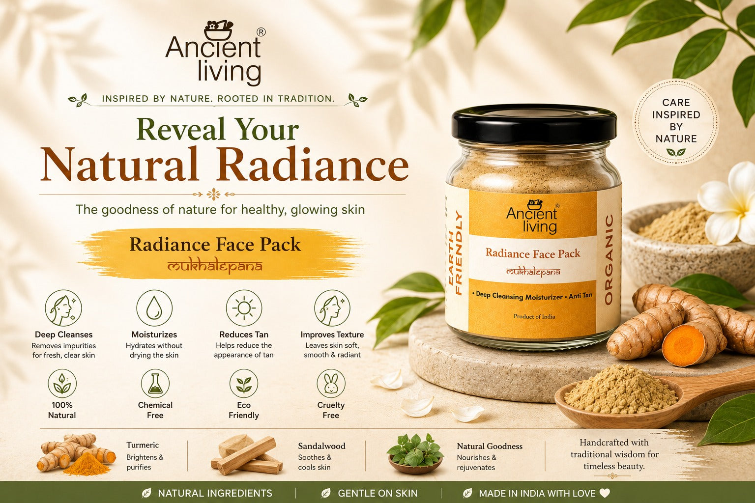 Ancient Living Radiance Face Pack | Natural Glow for Healthy Skin