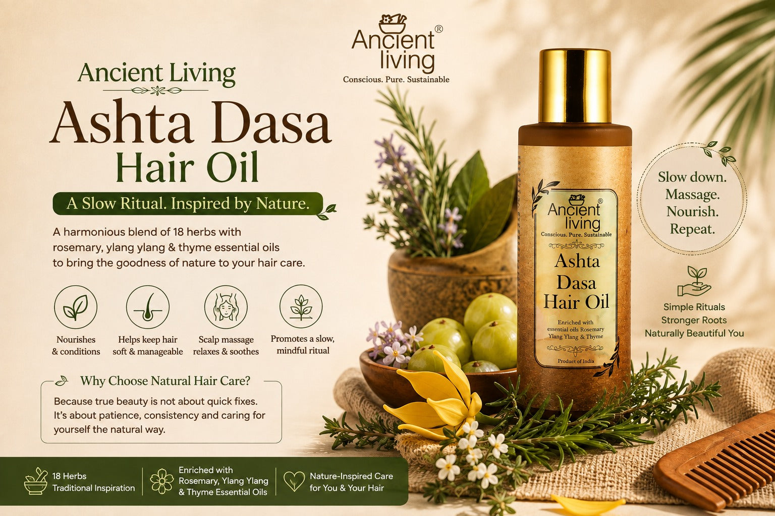 Why Hair Oiling Matters | Ancient Living Ashta Dasha Hair Oil