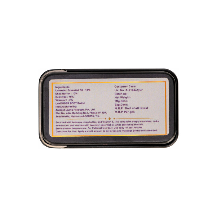 Black tin with label on a white background