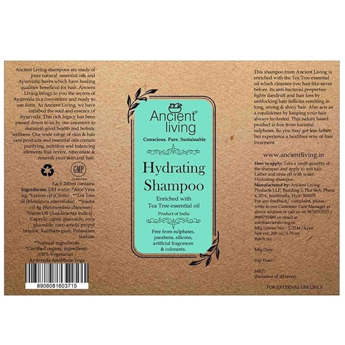 Ancient Living Hydrating Shampoo - 100 ml - Glass Bottle