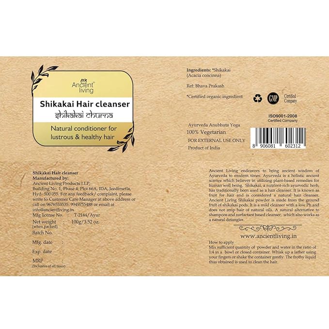 Ancient Living Shikakai Hair Cleanser - Jar - 100 gm