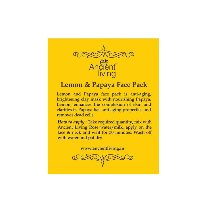 Ancient Living Organic  Lemon & Papaya Face Pack - 20 gm