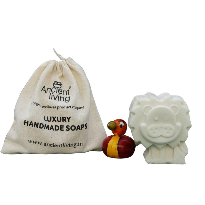 Ancient Living Handcrafted Designer Lion Soap for Kids enriched with enticing Orange Oil