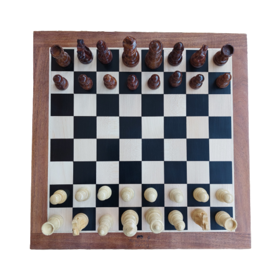 Ancient Living Magnetic Wooden Non Folding Chess Board Game