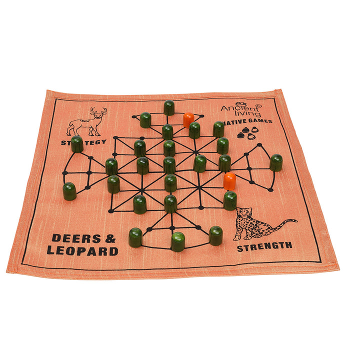Ancient Living Deer's & Leopard's Raw Silk Board Game