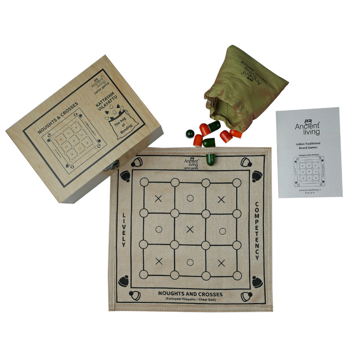 Ancient Living Noughts & Crosses Board Game - 1 Pcs