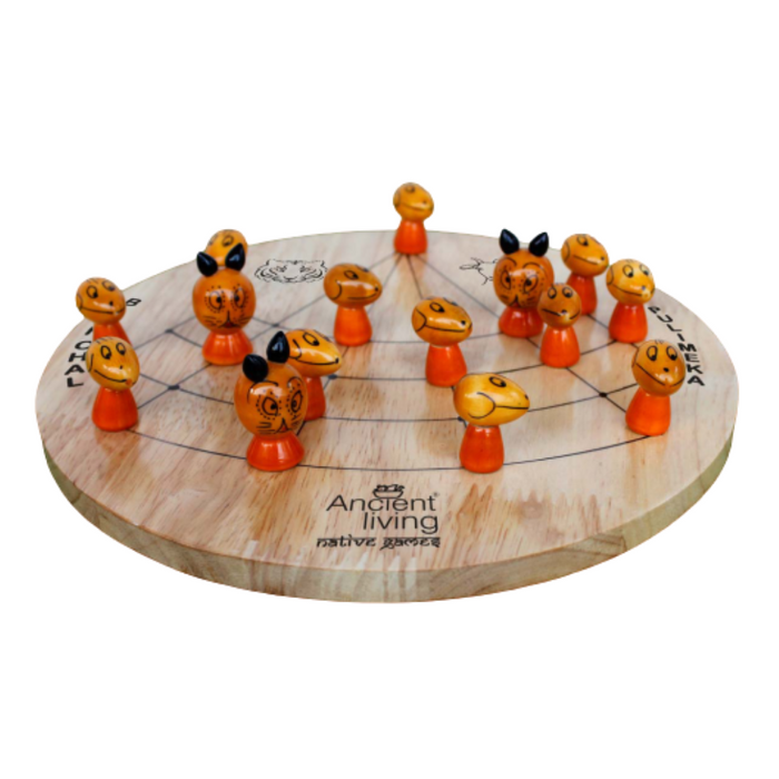 Ancient Living Puli Meka Board Game Round Wooden